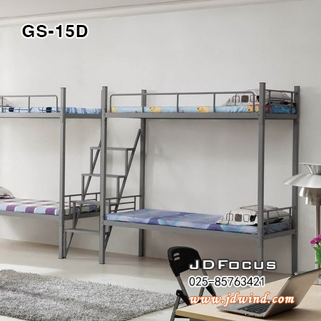 南京双层床+独立梯GS-15D,南京钢制公寓床GS-15D