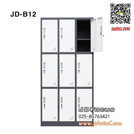 南京套色更衣柜JD-B12-F，南京九门更衣柜JD-B12-F，南京灰白套色更衣柜JD-B12-F